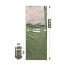 Sac de couchage 205 x 85 cm Vert en coton et nylon, pour des températures de 8-15°C, emballage compact 29 x 12 cm 2