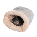 Sac de couchage d'hiver gris pour animaux de compagnie 65 x 48 cm Lit en coton lavable Sac douillet et chaud pour chiens et chats en hiver 1