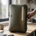 Sac de depozitare vacuum pentru îmbrăcăminte reutilizabil, compresibil 55 l, nylon 70D impermeabil cu TPU, verde oliv, pentru călătorii în valiză sau rucsac 2