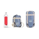 Sac de dormit 205 x 85 cm Albastru cu bumbac și nylon, destinat pentru temperaturi de 8-15°C, ambalare compactă 31 x 13 cm 4