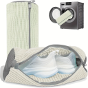 Sac de lavage de chaussures en microfibre moelleuse 39 x 19 cm Avec fermeture éclair Sac à chaussures de protection pour machine à laver Sac à linge Matériau doux Prolonge la durée de vie 1