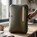 Sac de rangement sous vide pour vêtements réutilisable compressible 55 l, nylon imperméable 70D avec TPU, olive, pour les voyages en valise ou en sac à dos 2