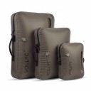 Sac de rangement sous vide pour vêtements, set de 3 pièces, compressible, étanche, 18/25/55 l, nylon 70D avec TPU, vert olive, pour le voyage et dans la valise 8