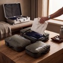 Sac de rangement sous vide pour vêtements, set de 3 pièces, compressible, étanche, 18/25/55 l, nylon 70D avec TPU, vert olive, pour le voyage et dans la valise 9
