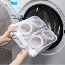 Sac de spălare pantofi portabil din plasă, 27 x 26,5 x 9,5 cm, geantă de protecție pentru mașină de spălat, buzunar cu fermoar pentru pantofi, plasă fină din material textil, spălare pantofi sport 2