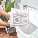 Sac de spălare pantofi portabil din plasă, 27 x 26,5 x 9,5 cm, geantă de protecție pentru mașină de spălat, buzunar cu fermoar pentru pantofi, plasă fină din material textil, spălare pantofi sport 5