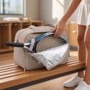 Sac de tennis avec compartiment à chaussures et poche pour bouteille 48 x 19 x 31 cm Matelassé À porter à l'épaule ou à la main 16