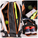 Sac de tennis pour jusqu'à 6 raquettes avec poche séparée pour les chaussures Sac de sport 73 x 30 x 23 cm Nylon Polyester Dacron pour équipement de tennis 6