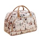 Sac de voyage à main en simili cuir et polyester avec impression Bagage pour le week-end et les vacances avec deux poignées Compartiment principal 3