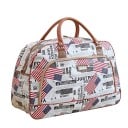 Sac de voyage à main en simili cuir et polyester avec impression Bagage pour le week-end et les vacances avec deux poignées Compartiment principal 6