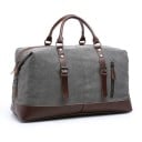 Sac de voyage pour homme avec bandoulière et poche pour ordinateur portable, 54x24x33 cm, toile résistante avec éléments en cuir 6
