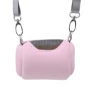 Sac de voyage pour petits rongeurs Sac de transport en polaire 11 x 7,5 x 7,5 cm Fenêtre en mesh Fermeture éclair Sangle détachable pour l'épaule 1