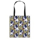 Sac en tissu pour femmes avec impression de chiens Sac en polyester avec longues anses noires Forme carrée plate 34,5 x 34,5 cm 3