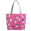 Sac en toile pour femmes avec impression de chatons dessinés 42 x 30 x 10 cm Grand sac de courses avec deux poignées Motif avec des pattes 2