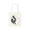Sac en toile pour femmes avec impression de squelette 35 x 40 cm Sac de courses avec deux longues anses Illustration contrastée 10