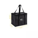 Sac isotherme à zip 26 x 23 x 35 cm Noir grand volume sac isotherme Sac à déjeuner portable avec poignées Sac de refroidissement pour aliments 4
