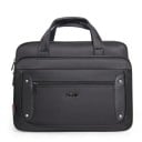 Sac noir pour ordinateur portable avec poignées et sangle pour le glisser sur une valise Poche avant zippée Tissu oxford et polyester 1