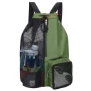 Sac sportiv 47 × 28 × 14 cm Rucsac perforat cu șnur de strângere Buzunare din plasă cu fermoar Rucsac ușor din nylon pentru sport și timp liber 15