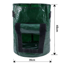 Sacchetto da 38 litri per la coltivazione delle patate con finestra 35 x 45 cm Tessuto PE resistente Vaso riutilizzabile per verdure per balcone 2