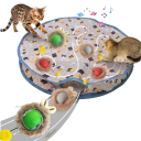 Sacchetto per gatti da gioco 70 x 10 cm Giocattolo circolare per nascondino con tasca per pallina Divertimento interattivo 3