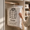 Sacchetto sottovuoto appeso per abbigliamento con gancio e valvola 90 × 70 cm, PE+PET, trasparente, organizzatore per armadi per giacche e cappotti 4