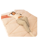 Sacco a pelo 190+30 x 85 cm con sacco di stoccaggio, 210T poliestere a spugna, imbottitura in cotone cavo, Temperatura confortevole 8~18 ℃, Peso 7
