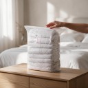 Sacco di stoccaggio sottovuoto senza pompa con valvola 40 x 60 cm, PA+PE, trasparente, sacco compressore per abbigliamento, coperte, piumoni e viaggi 3