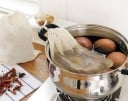 Saco de algodão para especiarias ao cozinhar sopas e molhos Saco de tecido fino com cordão de aperto Cor natural Dimensões 20 x 26 cm 1