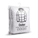 Saco de armazenamento a vácuo suspenso para roupa com gancho e válvula 90 × 70 cm, PE+PET, transparente, organizador para armário de casacos e sobretudos 1