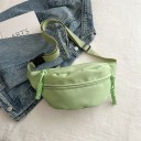 Saco de cintura feminino colorido 35 x 15 x 9 cm Bolsa de ombro à prova de água Forma de meia-lua Grande capacidade Mala de viagem com fecho 4