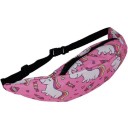 Saco de cintura feminino em poliéster com impressão colorida a toda a superfície 47 x 8 x 11 cm Bolsa principal com fecho Alça preta ajustável 15