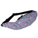 Saco de cintura feminino em poliéster com impressão colorida a toda a superfície 47 x 8 x 11 cm Bolsa principal com fecho Alça preta ajustável 18