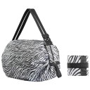Saco de compras dobrável 40 x 40 cm Padrão zebra Saco de nylon de mão Grande capacidade 48–64 l Saco resistente de ombro para compras 1
