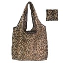 Saco de compras dobrável com padrão de leopardo 46 x 35 cm Saco resistente de ombro para compras Viagens Saco de armazenamento de grande capacidade 1
