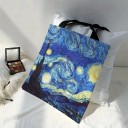 Saco de compras em tela com o motivo Noite Estrelada de Vincent van Gogh 30 x 35 cm Saco de tecido estiloso para compras e uso diário 5