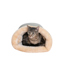 Saco de dormir cinzento para animais de estimação de inverno 65 x 48 cm Cama de algodão lavável Saco quente e macio para cães e gatos no inverno para interior 2