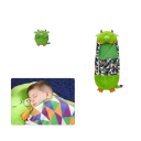 Saco de dormir infantil con dibujos 135 x 50 cm, verde con motivo de dinosaurio, con cremallera, almohada incorporada y asa práctica 2