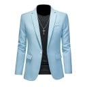 Saco de hombre elegante Saco transpirable de un solo color para hombres con bolsillos y botón Saco estiloso para el trabajo 13