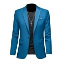 Saco de hombre elegante Saco transpirable de un solo color para hombres con bolsillos y botón Saco estiloso para el trabajo 5