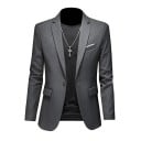 Saco de hombre elegante Saco transpirable de un solo color para hombres con bolsillos y botón Saco estiloso para el trabajo 15