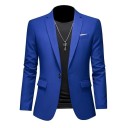 Saco de hombre elegante Saco transpirable de un solo color para hombres con bolsillos y botón Saco estiloso para el trabajo y el tiempo libre 16 Saco de hombre elegante Saco transpirable de un solo color para hombres con bolsillos y botón Saco estiloso para el trabajo y el tiempo libre 16