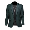 Saco de hombre elegante Saco transpirable de un solo color para hombres con bolsillos y botón Saco estiloso para el trabajo y el tiempo libre 1 Saco de hombre elegante Saco transpirable de un solo color para hombres con bolsillos y botón Saco estiloso para el trabajo y el tiempo libre 1