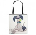 Saco de lona para senhora com estampado de cão 13
