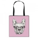 Saco de lona para senhora com estampado de cão 17