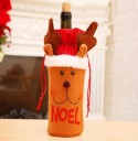 Saco de presente de Natal para vinho e espumante com motivo 3D Embrulho decorativo em material não tecido para garrafa com cerca de 29 x 13 cm 2