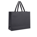 Saco de presente de papel preto 40 x 32 x 13 cm Saco de papelão rígido para roupa presentes embalagem de moda Design mate elegante com alças 1