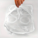 Saco de rede portátil para lavar sapatos 27 x 26,5 x 9,5 cm Saco protetor para máquina de lavar Fecho de correr para calçado Malha fina Lavagem de calçado desportivo 4