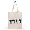 Saco de tela feminino com impressão de personagens em desenho animado Saco simples com duas alças longas Em tela e poliéster Dimensões 34 x 39 1