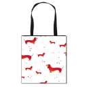 Saco de tela para senhora com padrão de cão salsicha 17