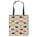 Saco de tela para senhora com padrão de cão salsicha 18